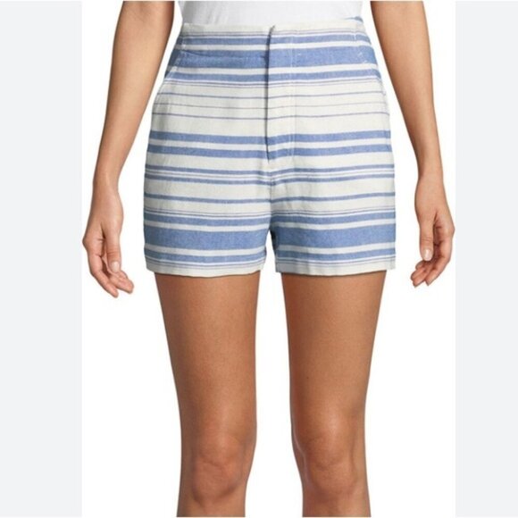 Joie Stripe High Rise Shorts Size 6 - Picture 1 of 10
